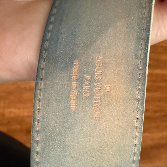 Louis Vuitton Damier Azur Belt with Gold Buckle - Picture 3 of 3